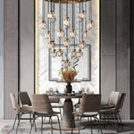 Pearl Carved Inciso Round Chandelier 22"