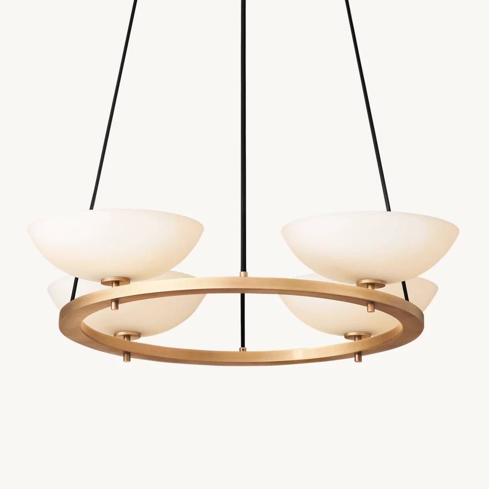 Vernet Porcelain Shade Round Chandelier 36"