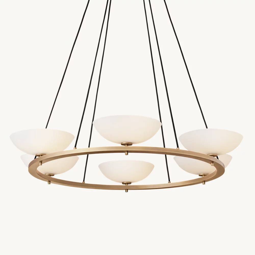 Vernet Porcelain Shade Round Chandelier 48"