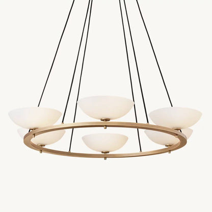Vernet Porcelain Shade Round Chandelier 48"