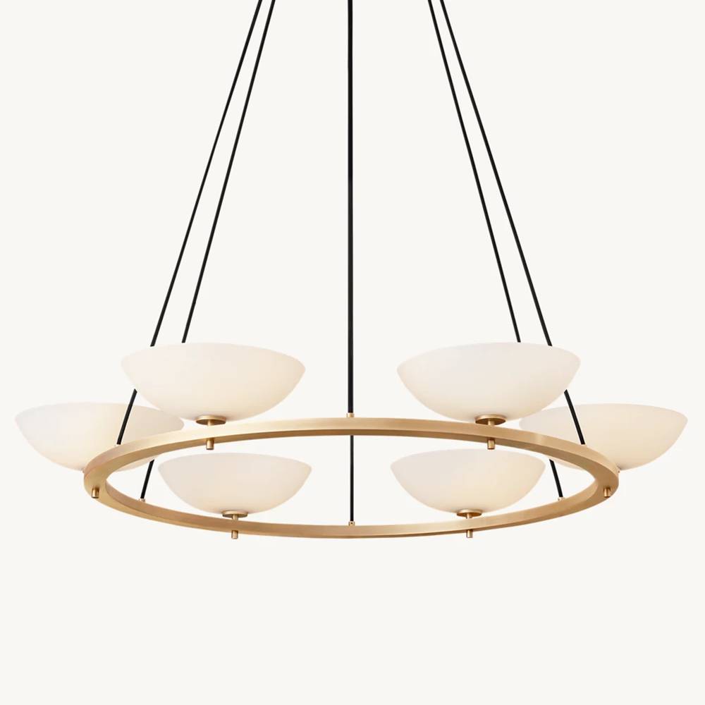 Vernet Porcelain Shade Round Chandelier 48"
