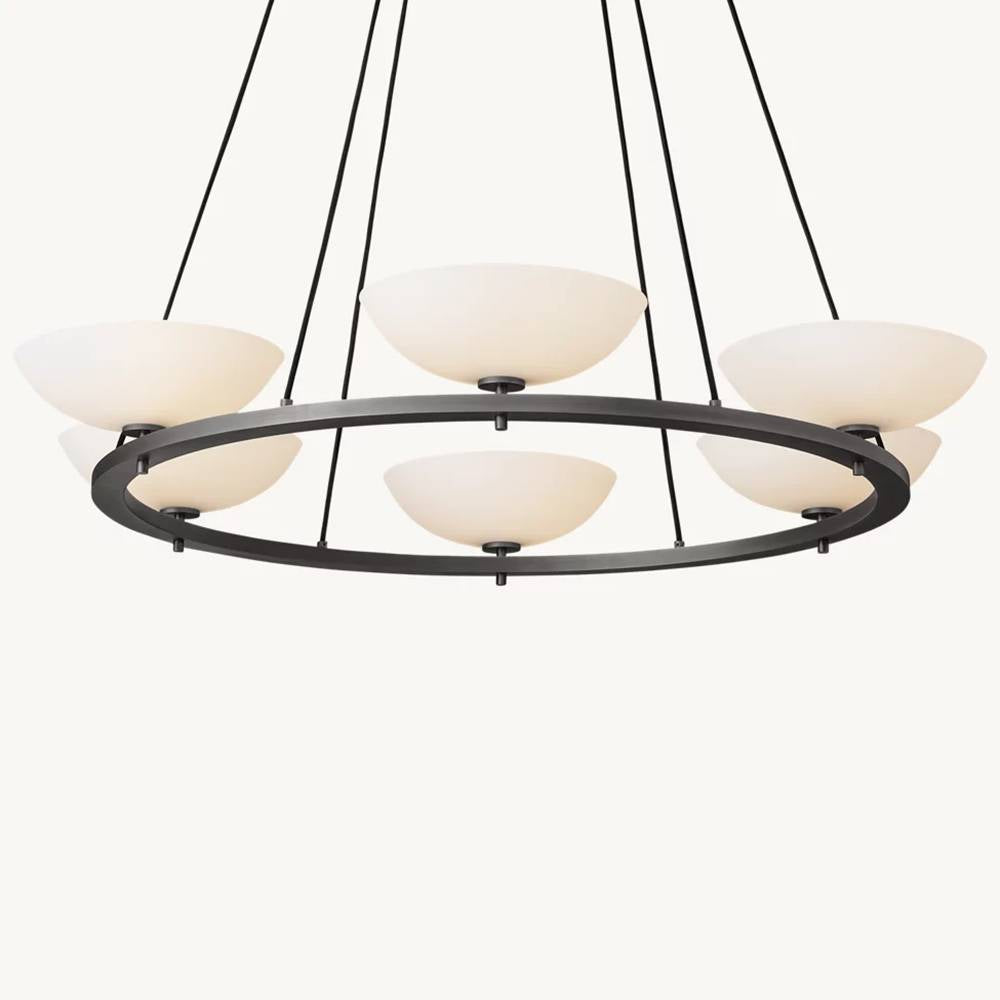 Vernet Porcelain Shade Round Chandelier 48"