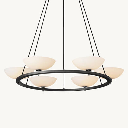 Vernet Porcelain Shade Round Chandelier 48"