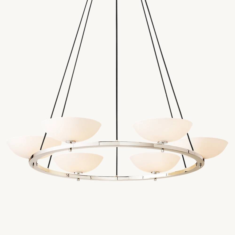 Vernet Porcelain Shade Round Chandelier 48"