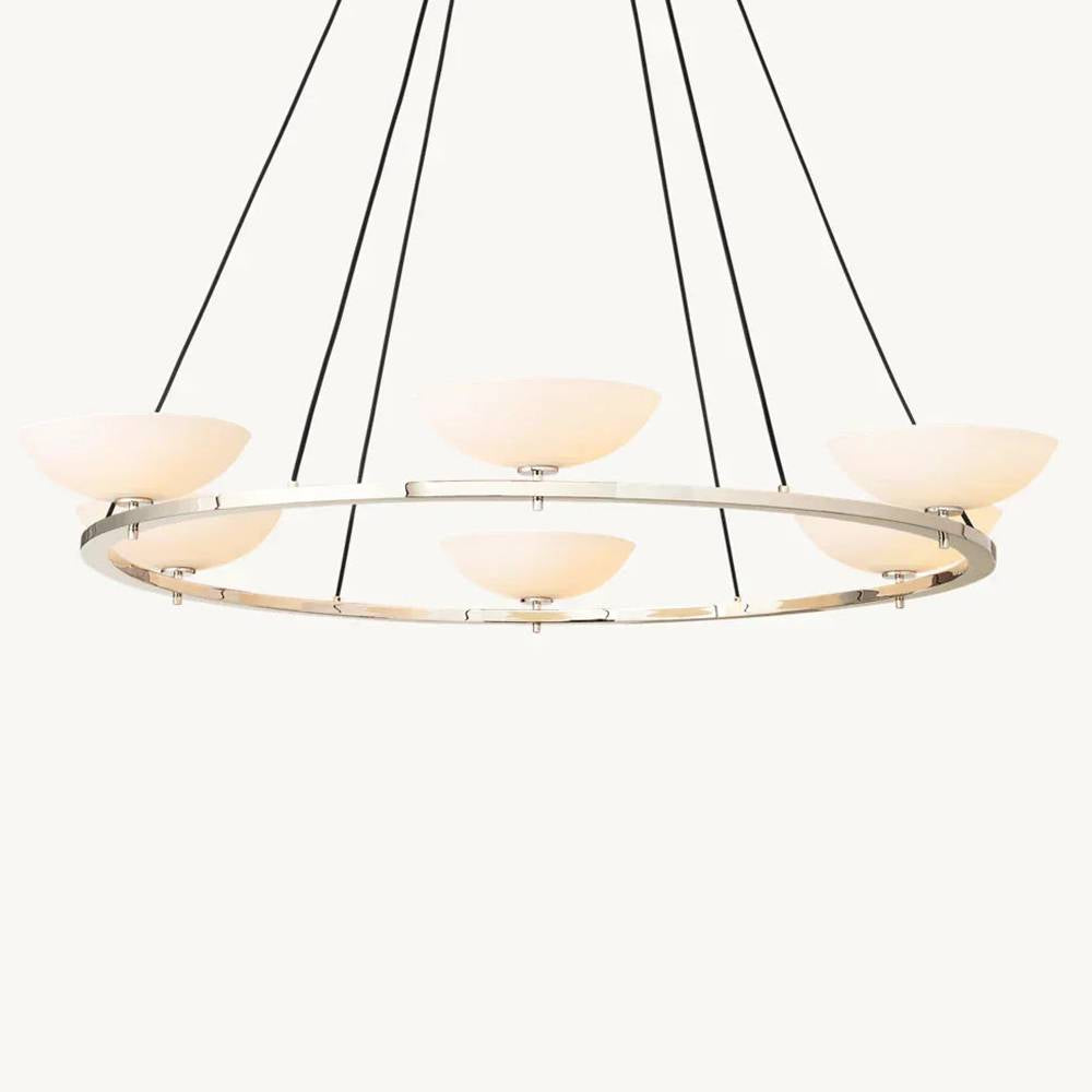 Vernet Porcelain Shade Round Chandelier 60"