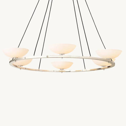 Vernet Porcelain Shade Round Chandelier 60"