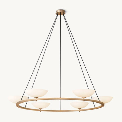 Vernet Porcelain Shade Round Chandelier 60"