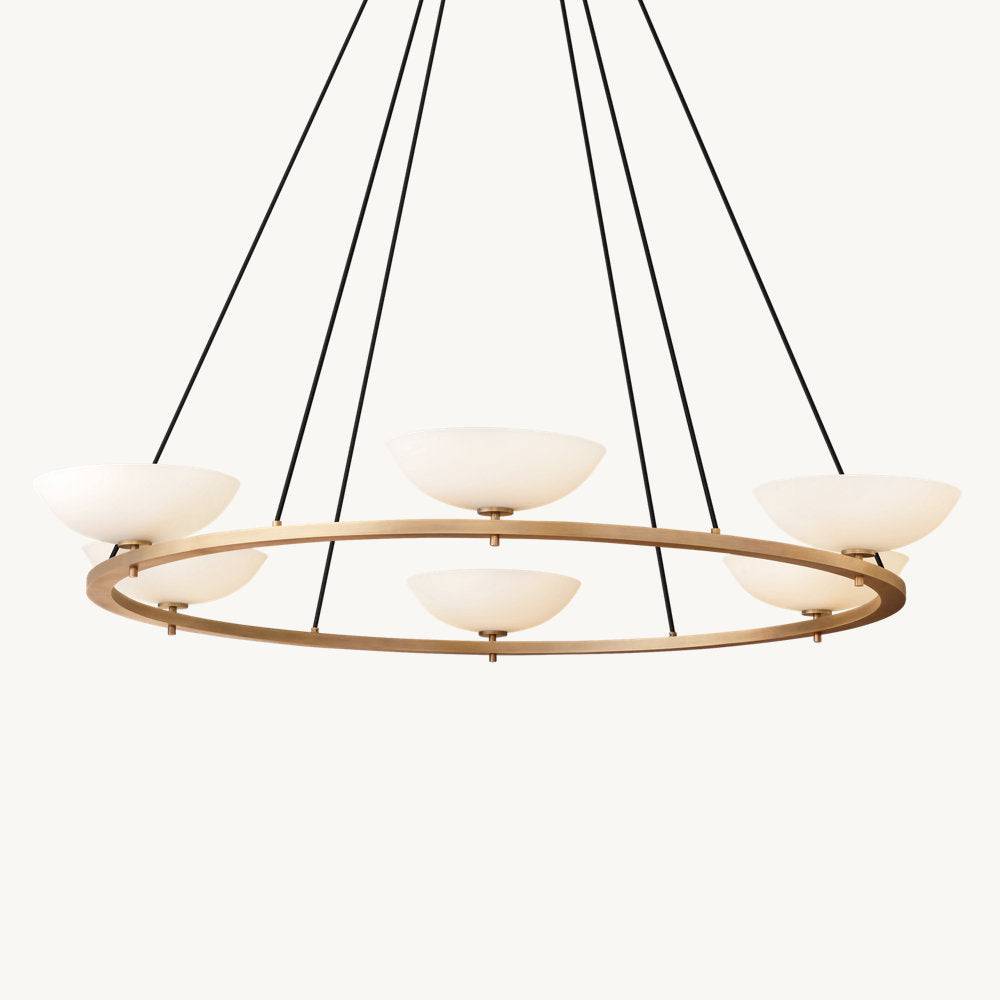 Vernet Porcelain Shade Round Chandelier 60"