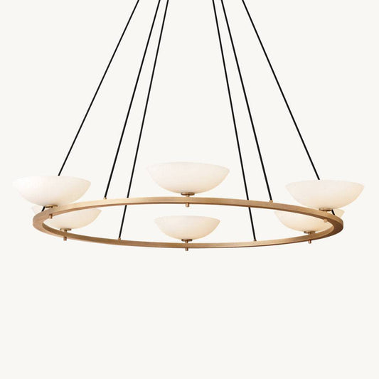 Vernet Porcelain Shade Round Chandelier 60"
