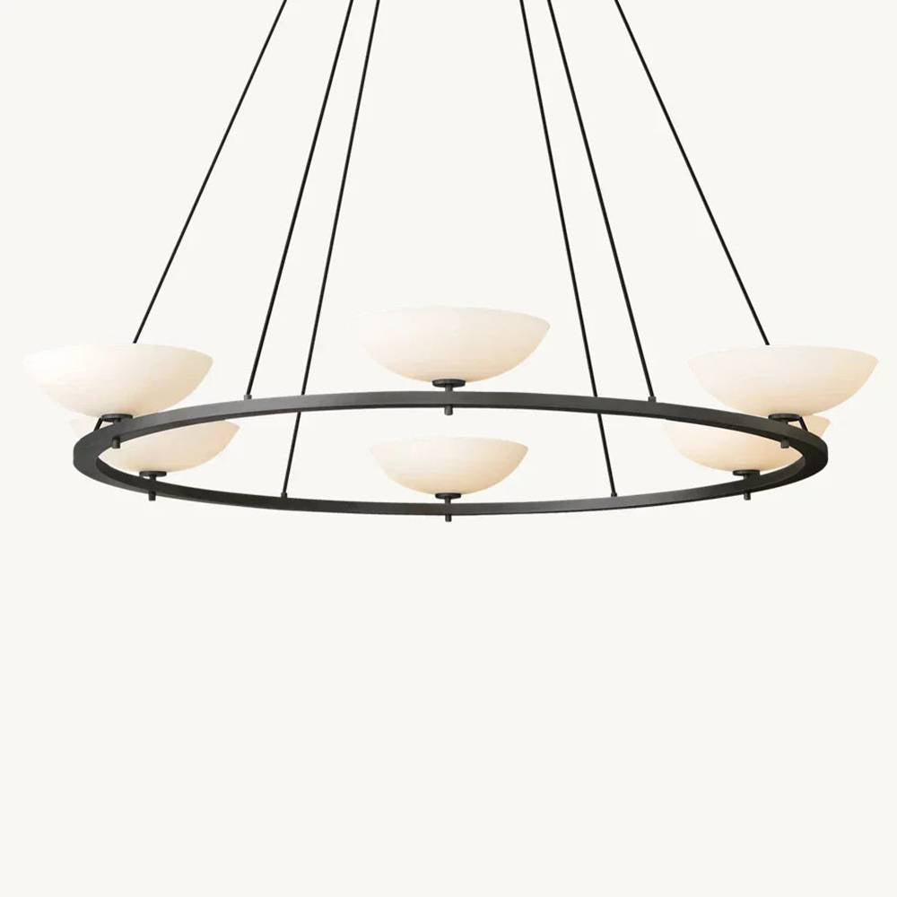 Vernet Porcelain Shade Round Chandelier 60"