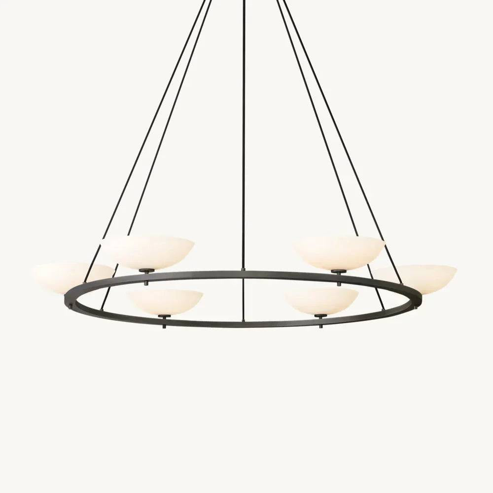 Vernet Porcelain Shade Round Chandelier 60"