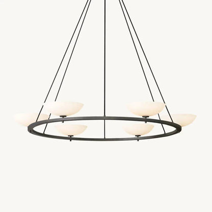 Vernet Porcelain Shade Round Chandelier 60"