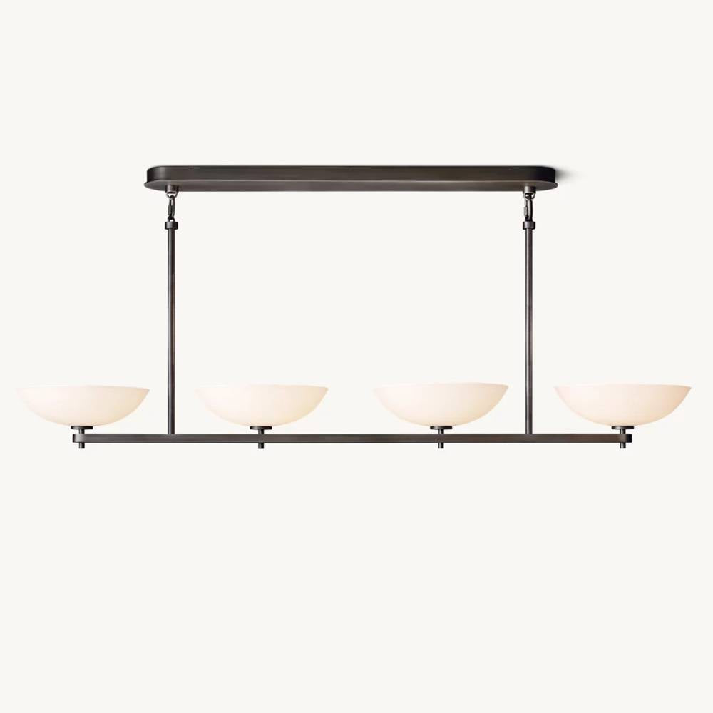 Vernet Porcelain Shade Linear Chandelier 60"