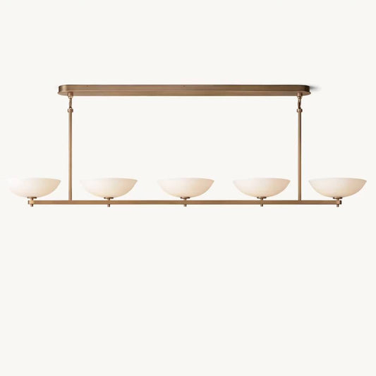 Vernet Porcelain Shade Linear Chandelier 76"
