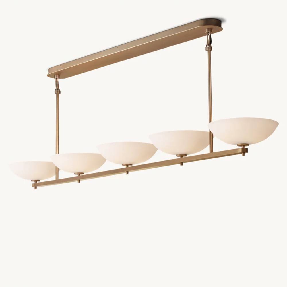 Vernet Porcelain Shade Linear Chandelier 76"