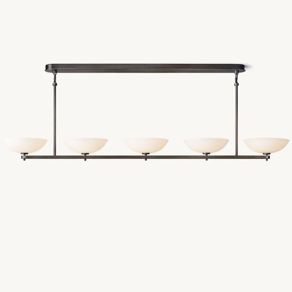 Vernet Porcelain Shade Linear Chandelier 76"
