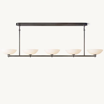 Vernet Porcelain Shade Linear Chandelier 76"