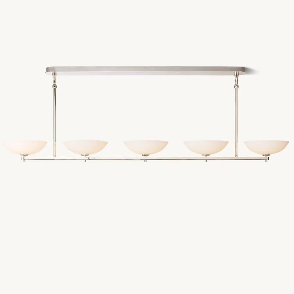 Vernet Porcelain Shade Linear Chandelier 76"