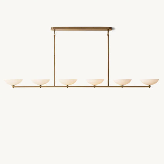 Vernet Porcelain Shade Linear Chandelier 96"