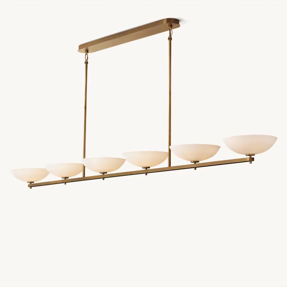 Vernet Porcelain Shade Linear Chandelier 96"