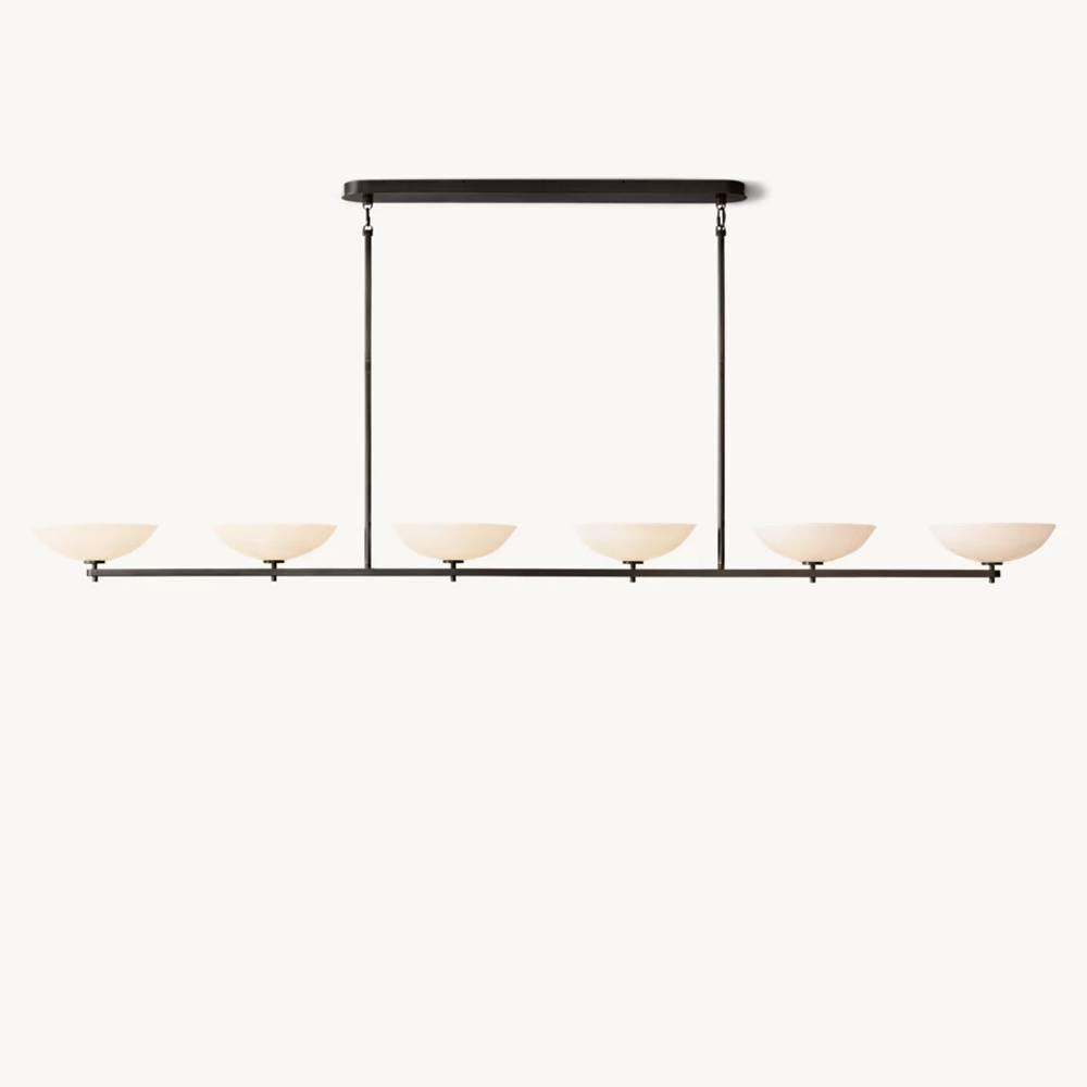 Vernet Porcelain Shade Linear Chandelier 96"