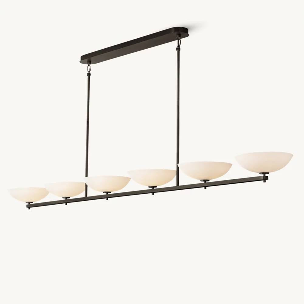 Vernet Porcelain Shade Linear Chandelier 96"