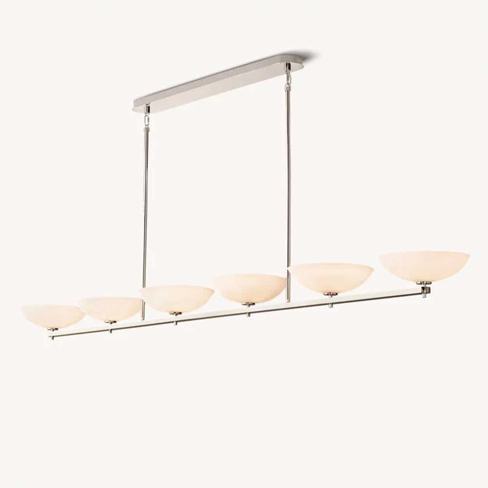 Vernet Porcelain Shade Linear Chandelier 96"
