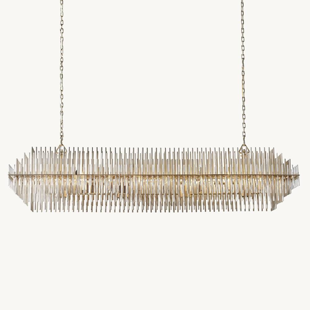 Emile Gradient Spire Rectangular Chandelier 54"