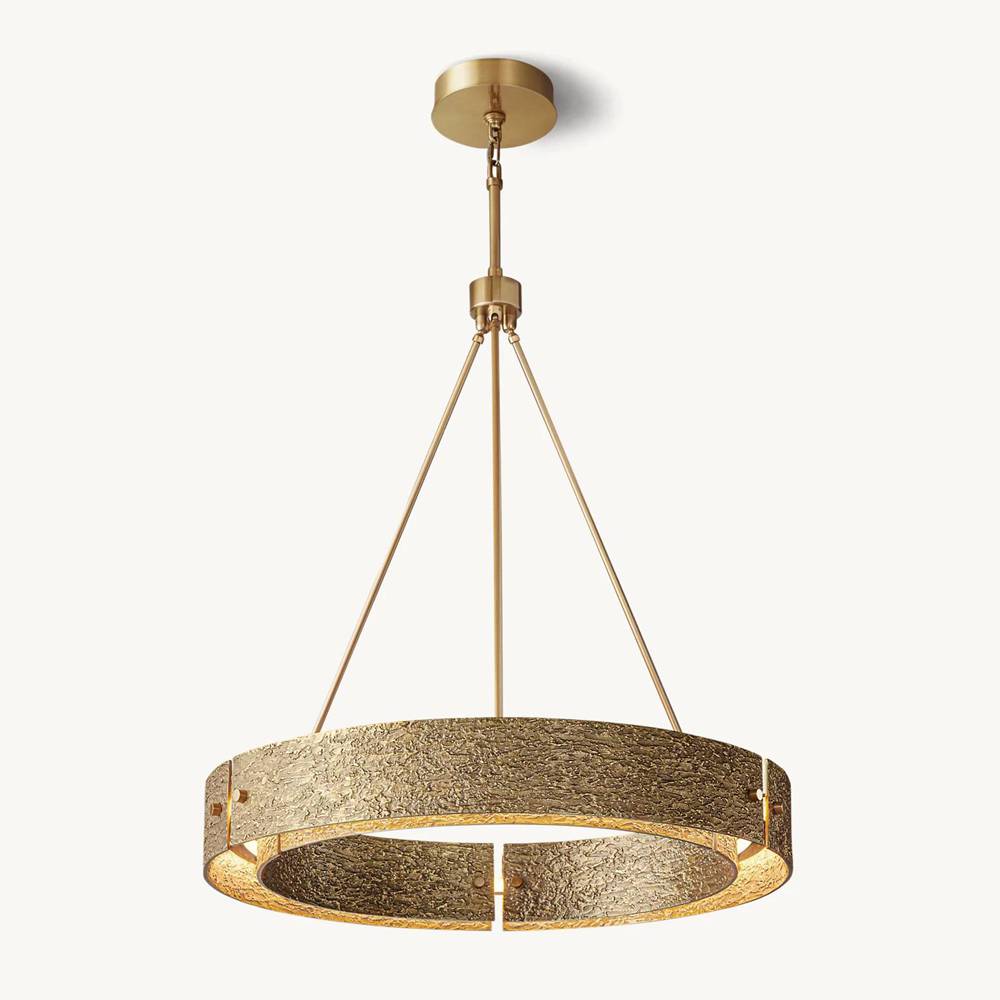 Vouvray Etched Metal Round Chandelier 36"