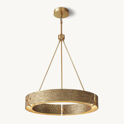 Vouvray Etched Metal Round Chandelier 36"