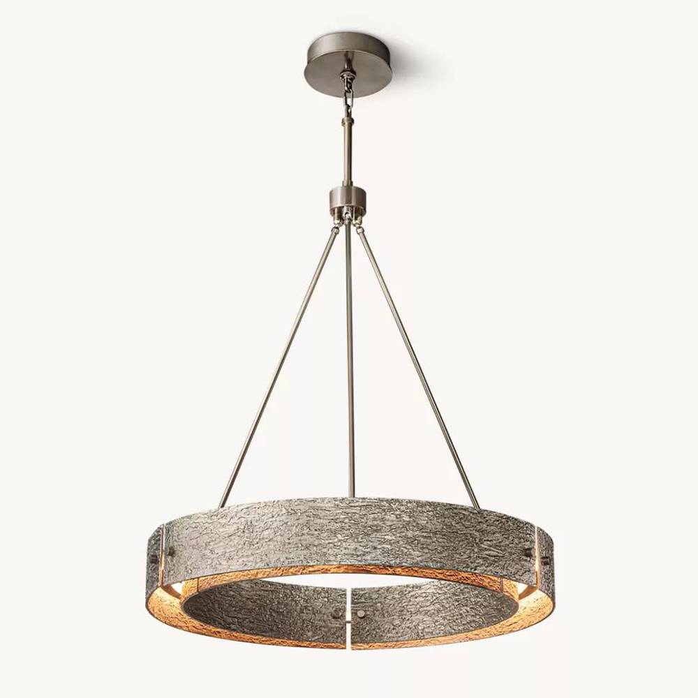 Vouvray Etched Metal Round Chandelier 36"