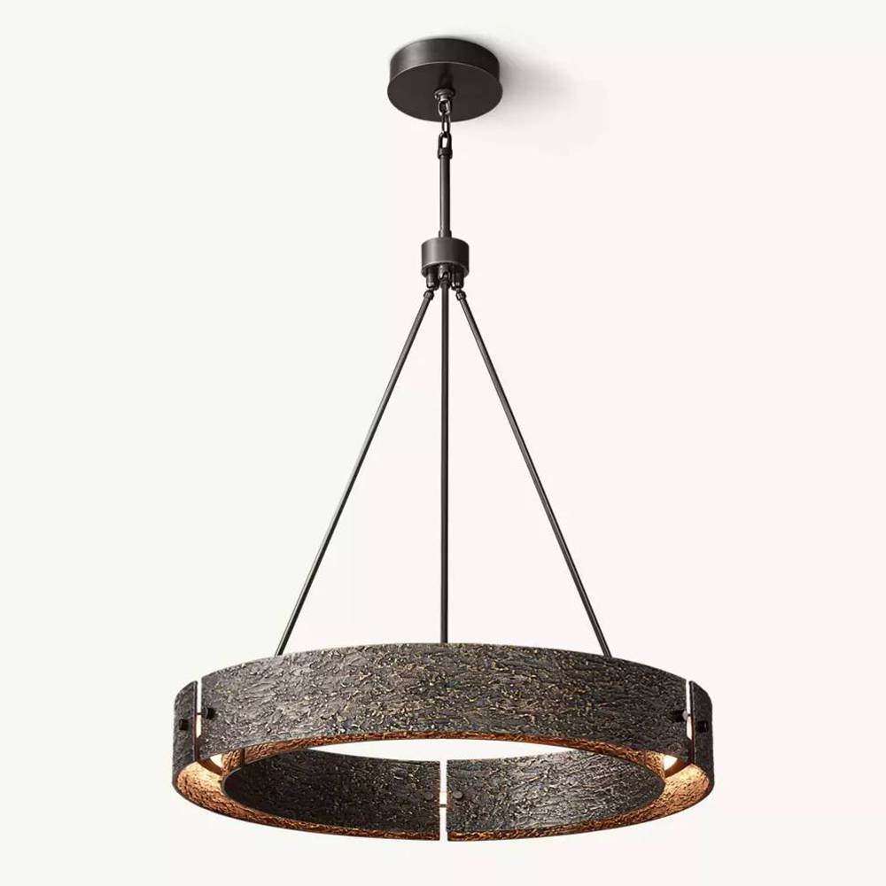 Vouvray Etched Metal Round Chandelier 36"