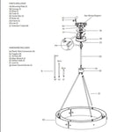 Vouvray Etched Metal Round Chandelier 36"