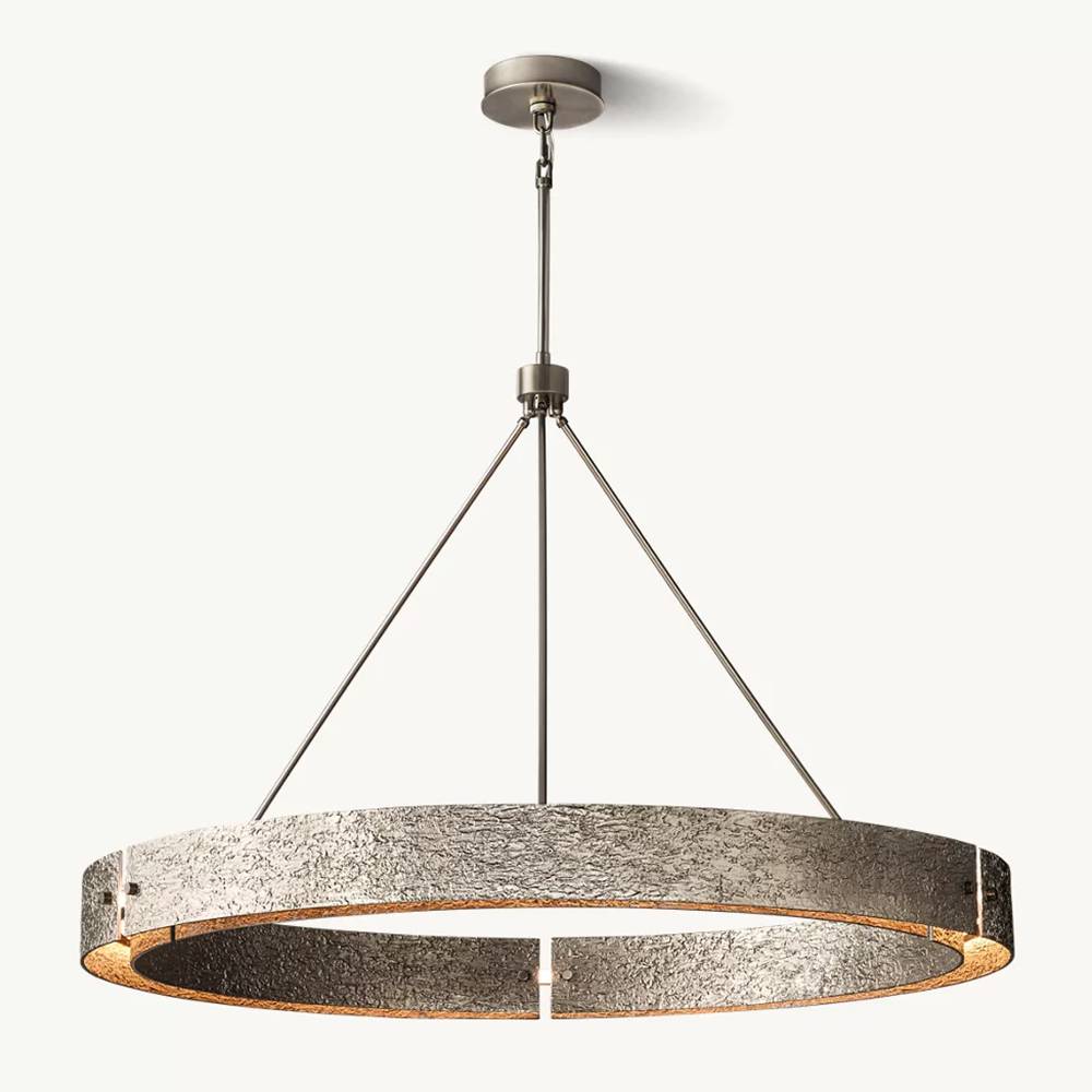 Vouvray Etched Metal Round Chandelier 60"