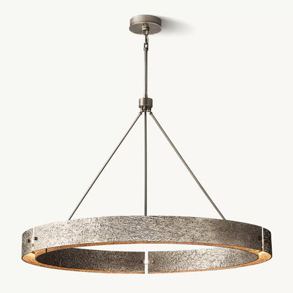 Vouvray Etched Metal Round Chandelier 60"
