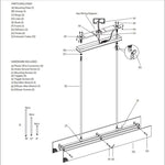 Vouvray Etched Metal Linear Chandelier 54"