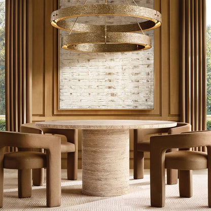 Vouvray Etched Metal Round Chandelier 60"