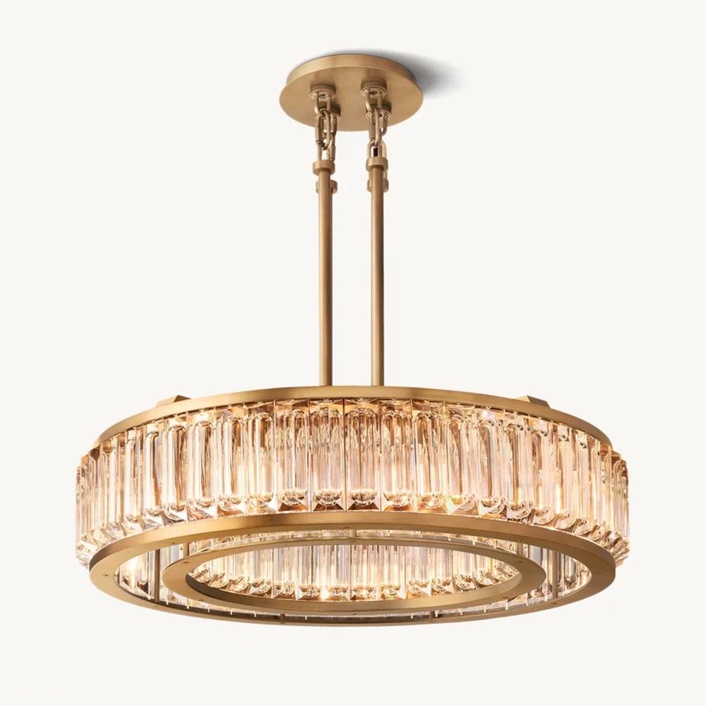 Maurier Angular Layers Round Chandelier 37"