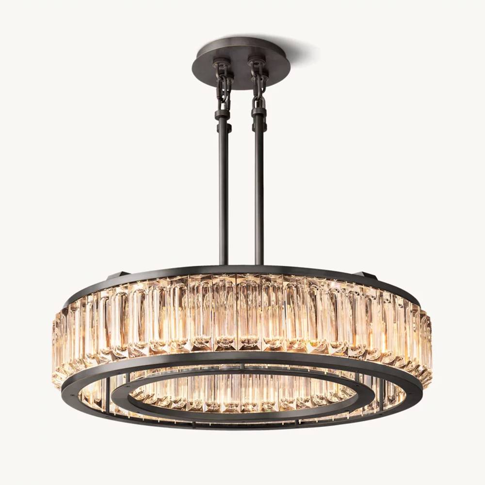 Maurier Angular Layers Round Chandelier 37"