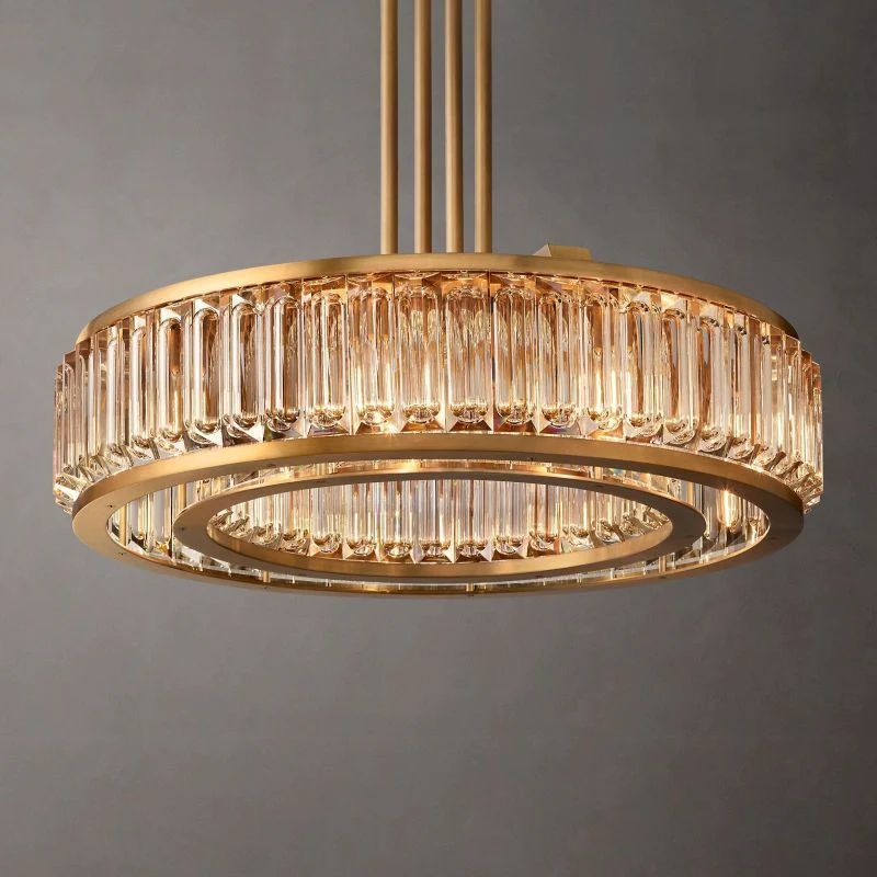 Maurier Angular Layers Round Chandelier 48"