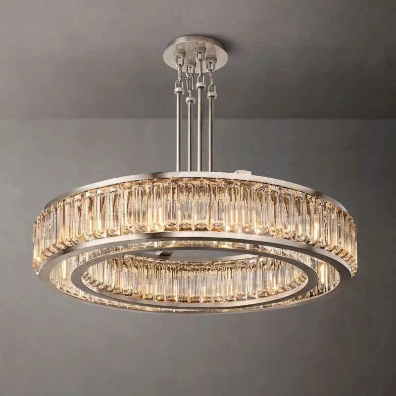 Maurier Angular Layers Round Chandelier 48"