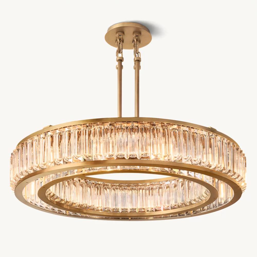 Maurier Angular Layers Round Chandelier 48"