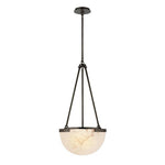 Halver Alabaster Dome Pendant Light