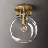 Machinist Glass Globe Flush Mount