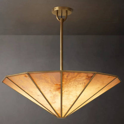 Lucette Alabaster Vein Round Chandelier 36"