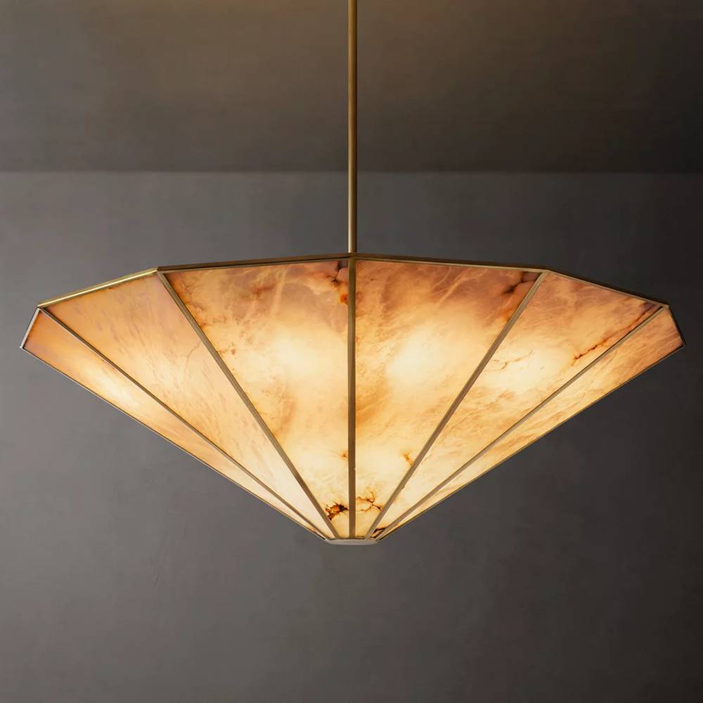 Lucette Alabaster Vein Round Chandelier 60"