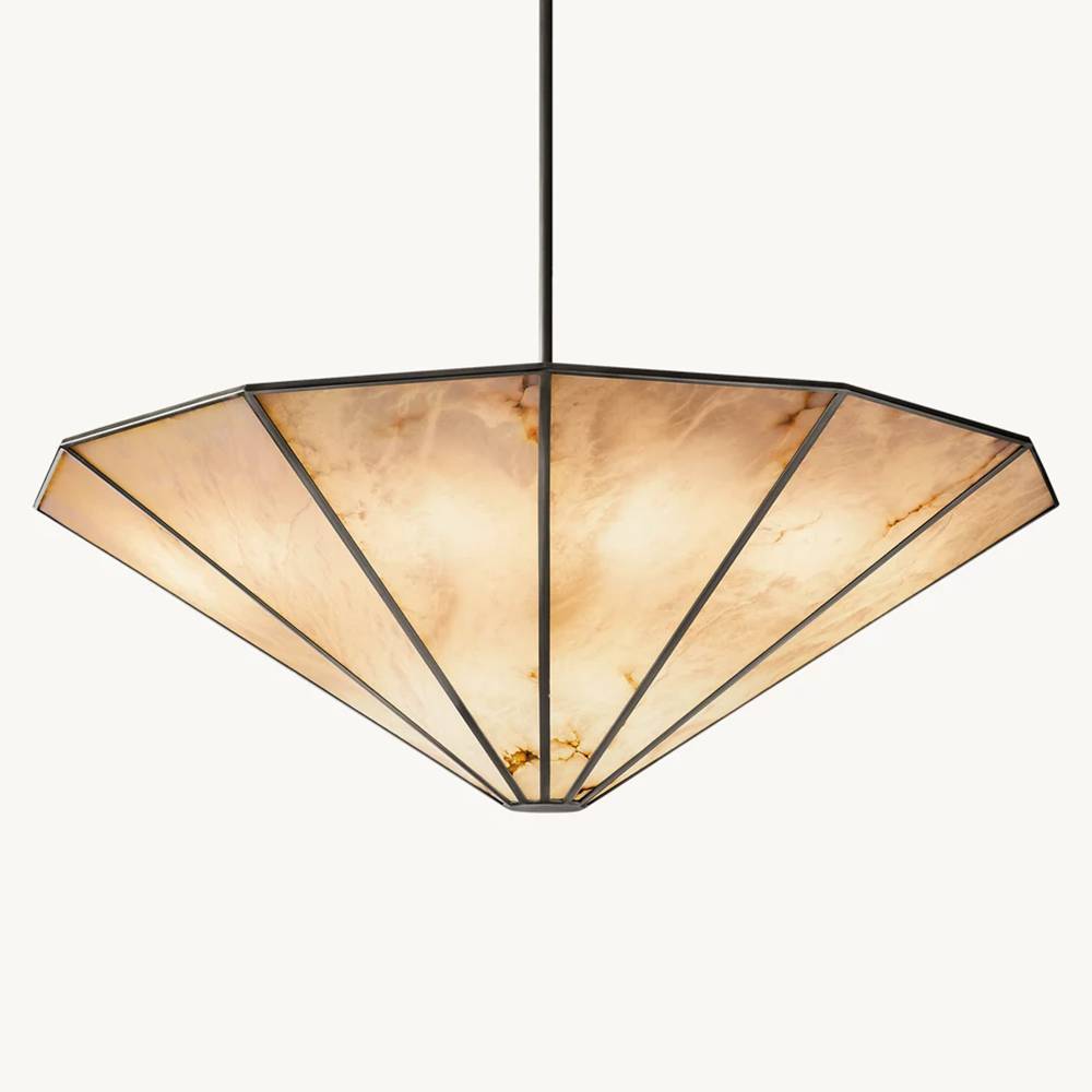 Lucette Alabaster Vein Round Chandelier 60"