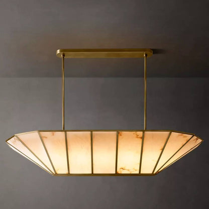 Lucette Alabaster Vein Linear Chandelier 74"