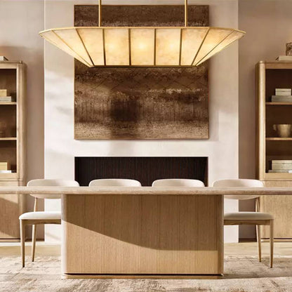 Lucette Alabaster Vein Linear Chandelier 74"