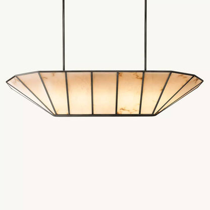 Lucette Alabaster Vein Linear Chandelier 74"